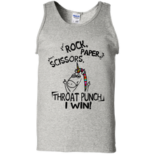 Load image into Gallery viewer, Rock paper scissors throat punch I win shirt Tank Top