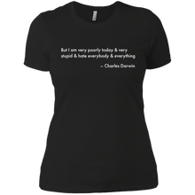 Load image into Gallery viewer, Darwin Quote Shirt Poorly and Stupid Ladies' Boyfriend