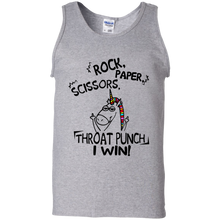 Load image into Gallery viewer, Rock paper scissors throat punch I win shirt Tank Top
