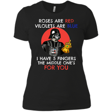 Load image into Gallery viewer, Rose Are Red Violets Are Blue I Have 5 Fingers The Middle One's For You Star Wars shirt Ladies' Boyfriend