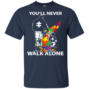 Daddy Autism Shirt You'll Never Walk Alone t shirt