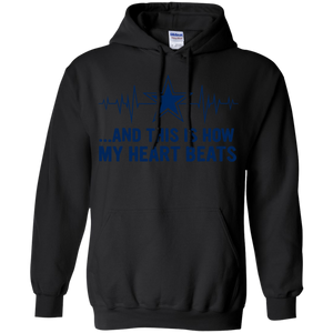 Dallas cowboy Shirt - football fan heart beats graphic tee Hoodie