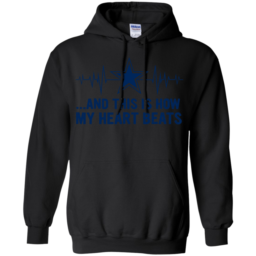 Dallas cowboy Shirt - football fan heart beats graphic tee Hoodie