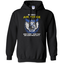 Load image into Gallery viewer, Retired Air Force Proudly Served shirt Hoodie