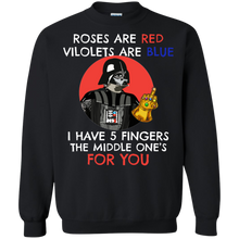 Load image into Gallery viewer, Rose Are Red Violets Are Blue I Have 5 Fingers The Middle One's For You Star Wars shirt Sweatshirt