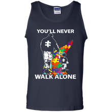 Load image into Gallery viewer, Daddy Autism Shirt You&#39;ll Never Walk Alone Tank Top