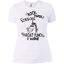 Load image into Gallery viewer, Rock paper scissors throat punch I win shirt Ladies' Boyfriend