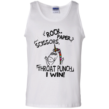 Load image into Gallery viewer, Rock paper scissors throat punch I win shirt Tank Top