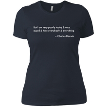 Load image into Gallery viewer, Darwin Quote Shirt Poorly and Stupid Ladies' Boyfriend