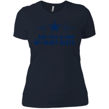 Load image into Gallery viewer, Dallas cowboy Shirt - football fan heart beats graphic tee Ladies&#39; Boyfriend