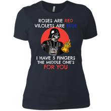 Load image into Gallery viewer, Rose Are Red Violets Are Blue I Have 5 Fingers The Middle One's For You Star Wars shirt Ladies' Boyfriend