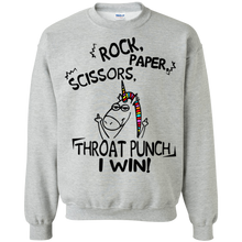 Load image into Gallery viewer, Rock paper scissors throat punch I win shirt Sweatshirt