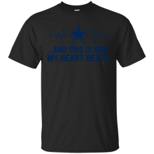 Load image into Gallery viewer, Dallas cowboy Shirt - football fan heart beats graphic tee t shirt