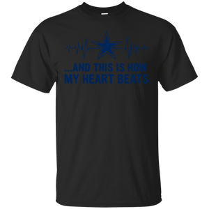 Dallas cowboy Shirt - football fan heart beats graphic tee t shirt