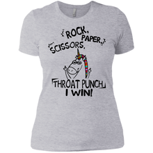 Load image into Gallery viewer, Rock paper scissors throat punch I win shirt Ladies' Boyfriend