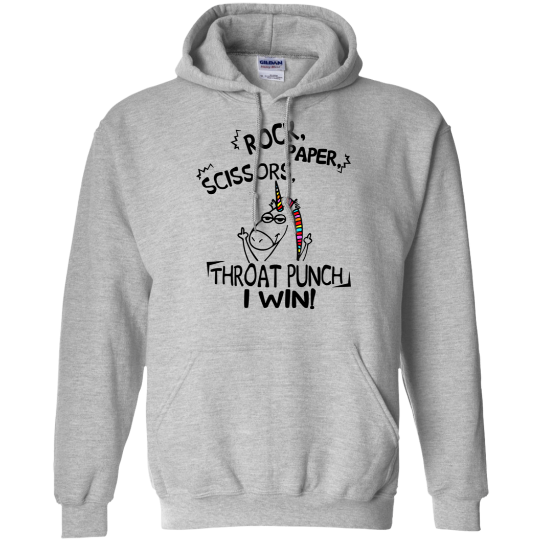 Rock paper scissors throat punch I win shirt Hoodie