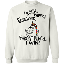 Load image into Gallery viewer, Rock paper scissors throat punch I win shirt Sweatshirt
