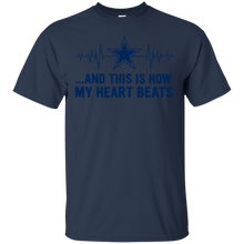 Load image into Gallery viewer, Dallas cowboy Shirt - football fan heart beats graphic tee t shirt