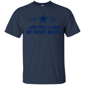 Dallas cowboy Shirt - football fan heart beats graphic tee t shirt