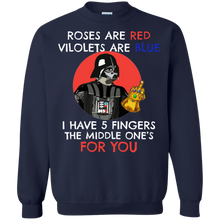 Load image into Gallery viewer, Rose Are Red Violets Are Blue I Have 5 Fingers The Middle One's For You Star Wars shirt Sweatshirt
