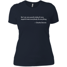 Load image into Gallery viewer, Darwin Quote Shirt Poorly and Stupid Ladies' Boyfriend